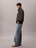 Blue Striped Quarter-Zip Sweatshirt  Men