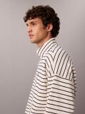 White Striped Quarter-Zip Sweatshirt  Men