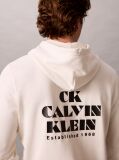 White Bold Logo Sueded Terry Hoodie  Men
