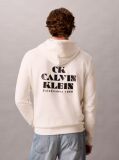 White Bold Logo Sueded Terry Hoodie  Men