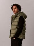 Green Hooded Down Puffer Gilet  Men