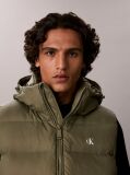 Green Hooded Down Puffer Gilet  Men
