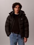 Black Relaxed Nylon Puffer Jacket  Men