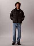 Black Relaxed Nylon Puffer Jacket  Men