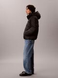 Black Relaxed Nylon Puffer Jacket  Men