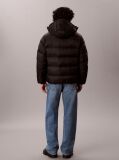 Black Relaxed Nylon Puffer Jacket  Men