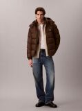 Brown Relaxed Nylon Puffer Jacket  Men