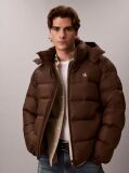 Brown Relaxed Nylon Puffer Jacket  Men