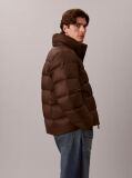 Brown Relaxed Nylon Puffer Jacket  Men