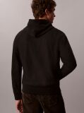 Black Premium Terry Denim Logo Hoodie  Men