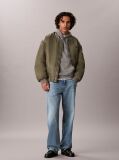 Grey Cotton Fleece Varsity Logo Hoodie  Men