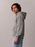 Grey Cotton Fleece Varsity Logo Hoodie  Men