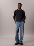 Blue Merino Wool Crew Neck Jumper  Men