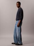 Blue Merino Wool Crew Neck Jumper  Men