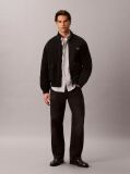 Black Cotton Canvas Harrington Jacket  Men
