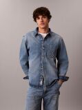 Denim Embossed Denim Overshirt  Men
