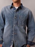 Denim Embossed Denim Overshirt  Men