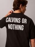 Black Relaxed Calvins Or Nothing Graphic T-Shirt  Men