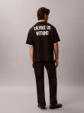Black Relaxed Calvins Or Nothing Graphic T-Shirt  Men