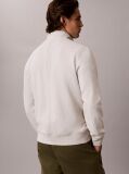 Beige Cotton Terry Quarter Zip Sweatshirt  Men