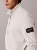Beige Cotton Terry Quarter Zip Sweatshirt  Men