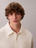 White Heavy Jersey Logo Long Sleeve Polo Shirt  Men