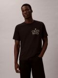 Black Logo Roses Graphic Classic T-Shirt  Men