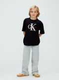 Μαύρο T-Shirt Με Διχτυωτό Λογότυπο Μπροστά  Αγόρι