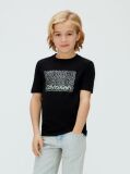Μαύρο T-Shirt Με Διάτρητο Λογότυπο  Αγόρι