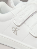 White Low Cut Velcro Sneaker  Girls