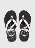 Black Kids Logo Print Flip Flop  Kids Unisex