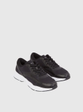 Black Retro Tennis Low Multilayer Trainers  Men