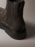 Grey Suede Lug Chelsea Boots  Men