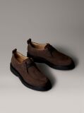 Brown Nubuck Leather Lug Sole Derby Shoes  Men