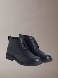 Black Leather Airfit® Lugged Desert Boots  Men