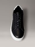 Black Leather Signature Logo Trainers  Men