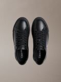 Black Leather Signature Logo Trainers  Men