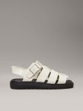 White Leather Fisherman Sandals  Women