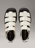 White Leather Fisherman Sandals  Women