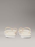 Beige Metallic Square Toe Flip Flops  Women