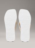 Beige Metallic Square Toe Flip Flops  Women
