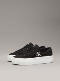 Black Canvas Platform Trainers  Women