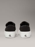 Black Canvas Platform Trainers  Women