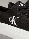 Black Canvas Platform Trainers  Women