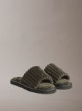 Grey Soft Padded Corduroy Slippers  Women