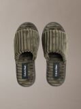 Grey Soft Padded Corduroy Slippers  Women