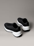 Black Suede and Emblem Logo Nylon Trainers  Women