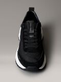 Black Suede and Emblem Logo Nylon Trainers  Women