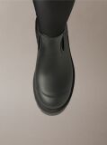 Black Tall Heeled Flexible Lug Sole Rainboots  Women