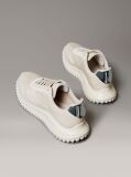 Beige Mirrored Silver Tab Ultralight Trainers  Women